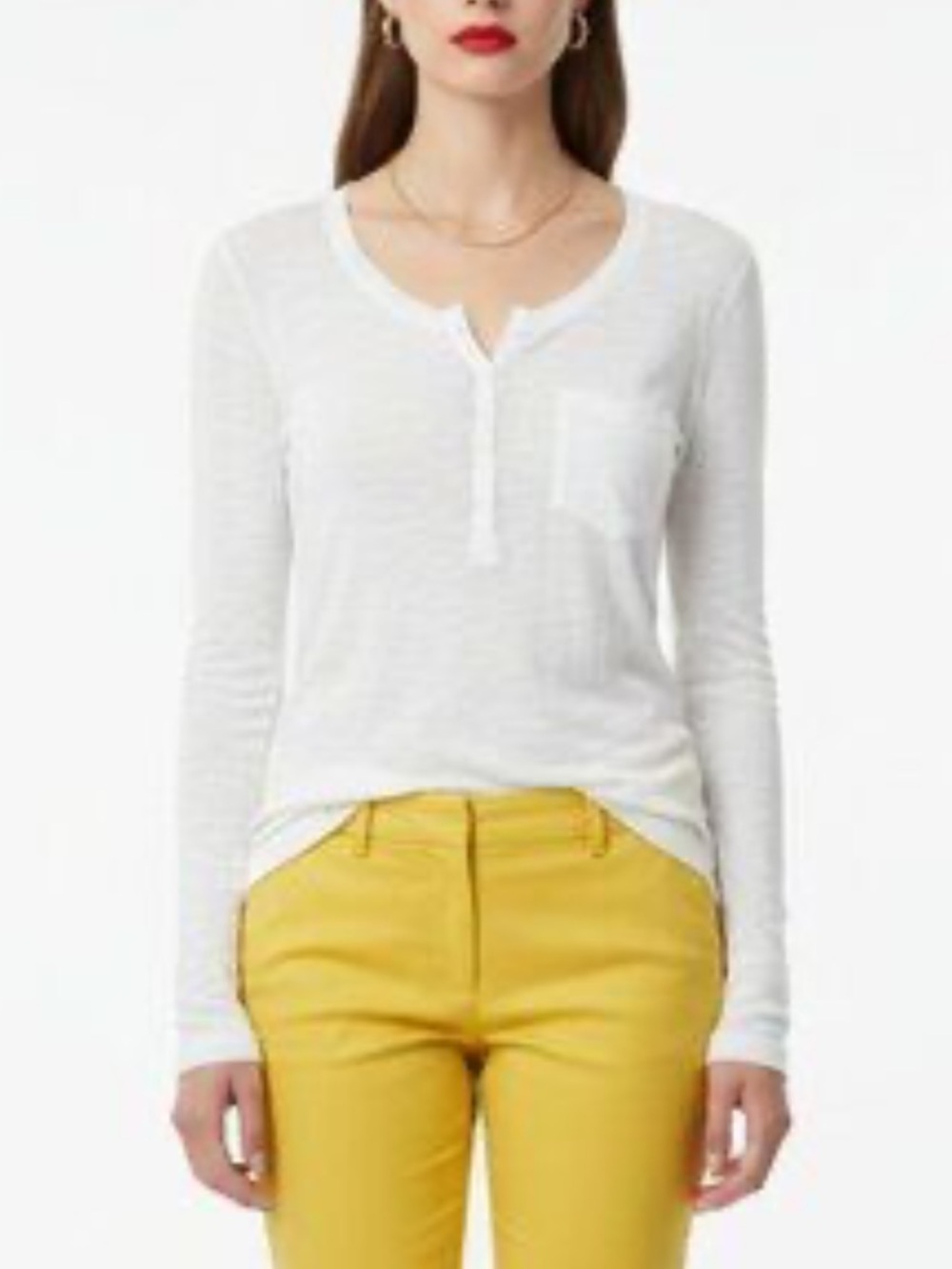 NWT Rails White Long-Sleeve Henley Top Size medium - Picture 1 of 2